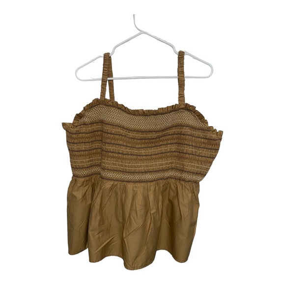 Old Navy Smocked Baby Doll Tan Tank Blouse Top | Size 3X - Picture 5 of 10